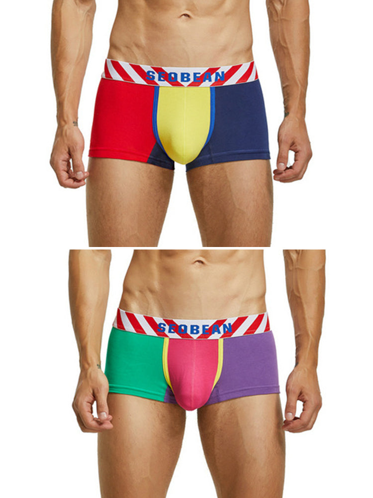 2-pack Men's Colorblock Cotton Boxer Briefs