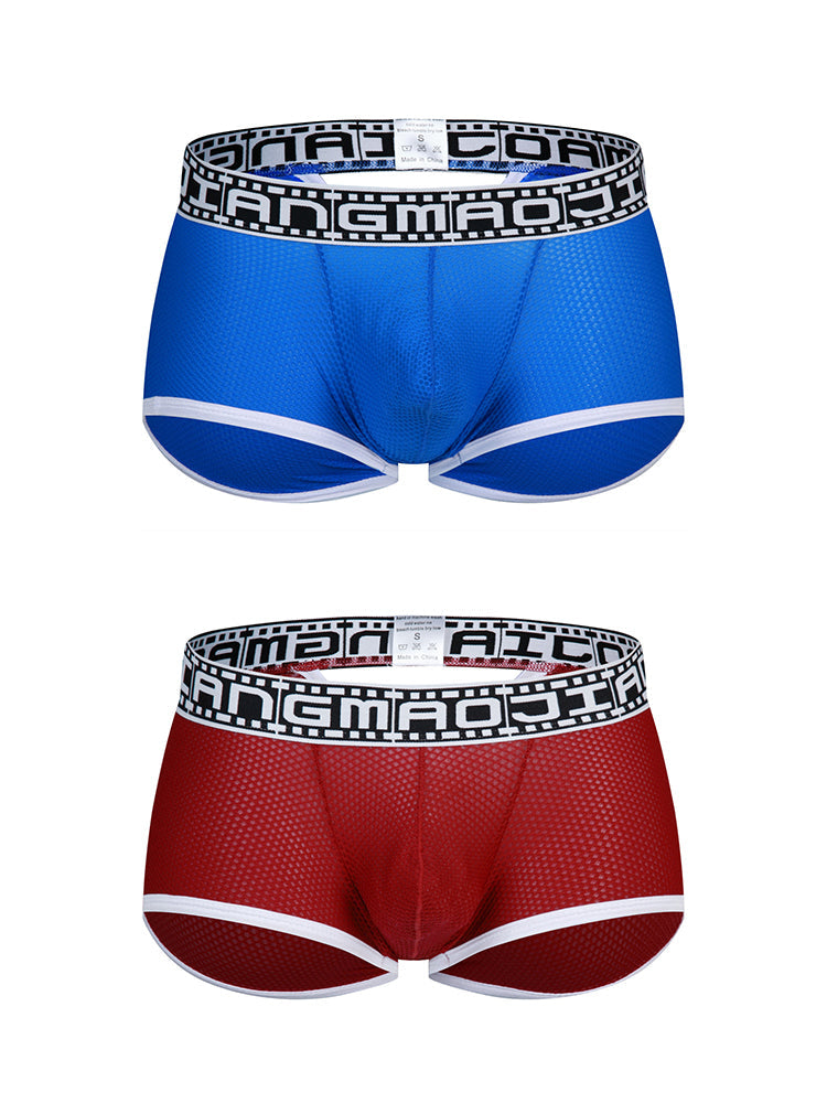 2 Pack Men's Breathable Large Pouch Mesh Fitness Trunks