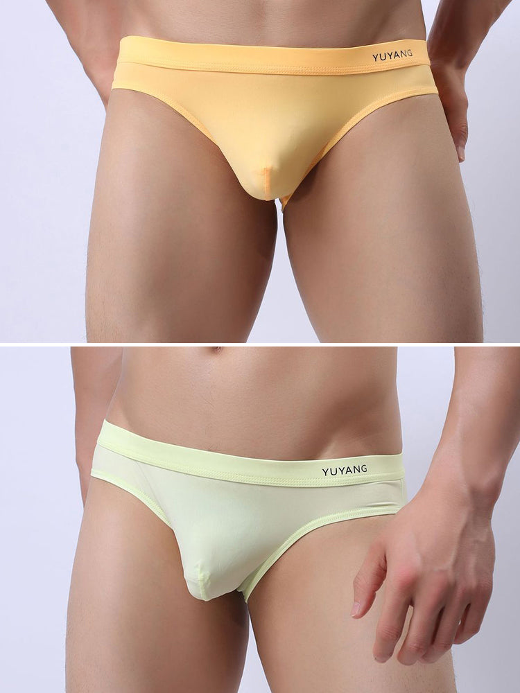 2 Pack Men's Ultra-Thin Ice Silk Briefs