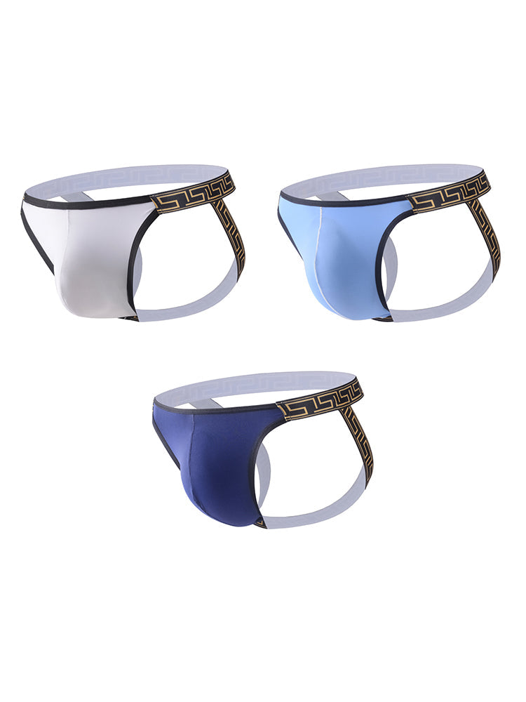 3 Pack Men's Large Pouch Low-Rise Sexy Jockstrap