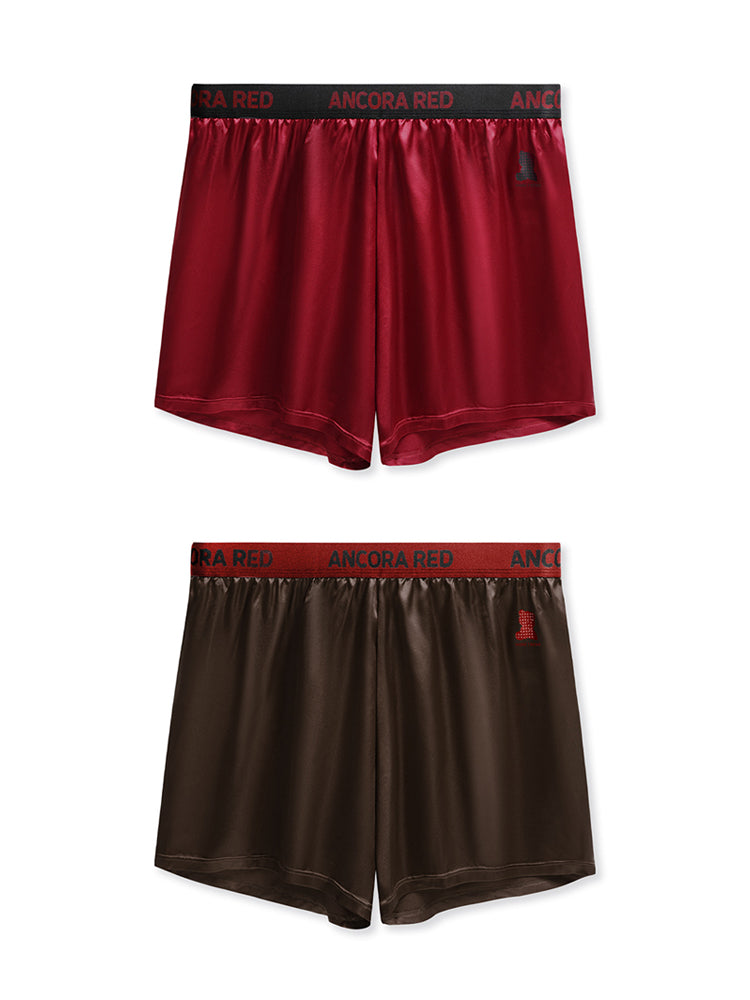 2 Pack Men's Solid Lounge Casual Boxers