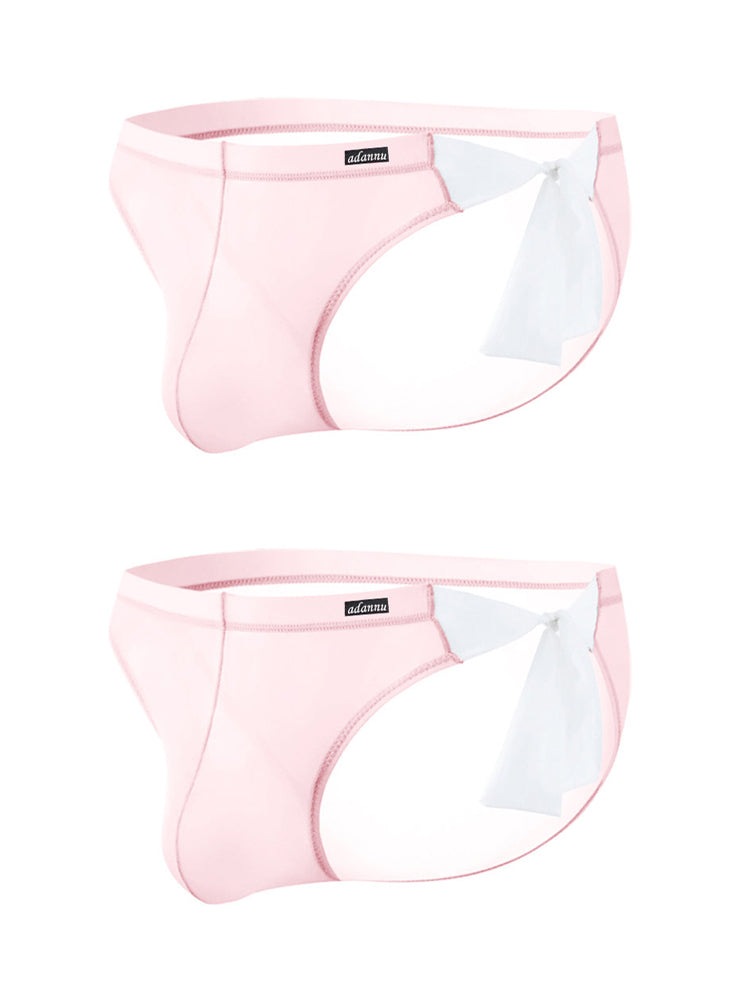 2 Pack Men's Nylon Ultra-Thin Breathable Semi-Transparent Sexy Briefs