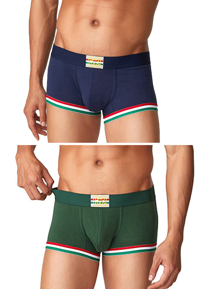 2 Pack Men's Low-Rise Cotton Boxer Briefs