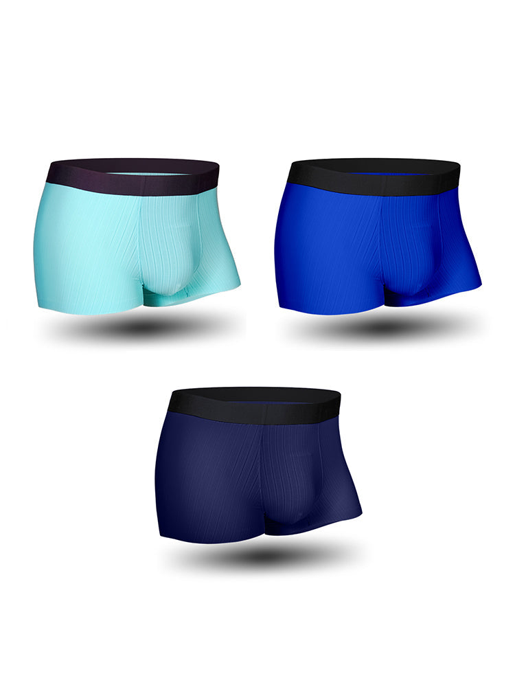 3 Pack Men's Seamless U Convex Pouch Trunks