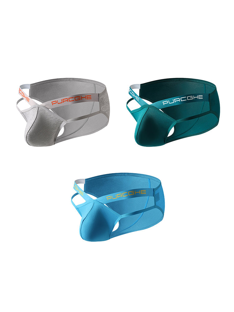 3 Pack Men's Low-Rise Sexy Hollow-Out Bikinis