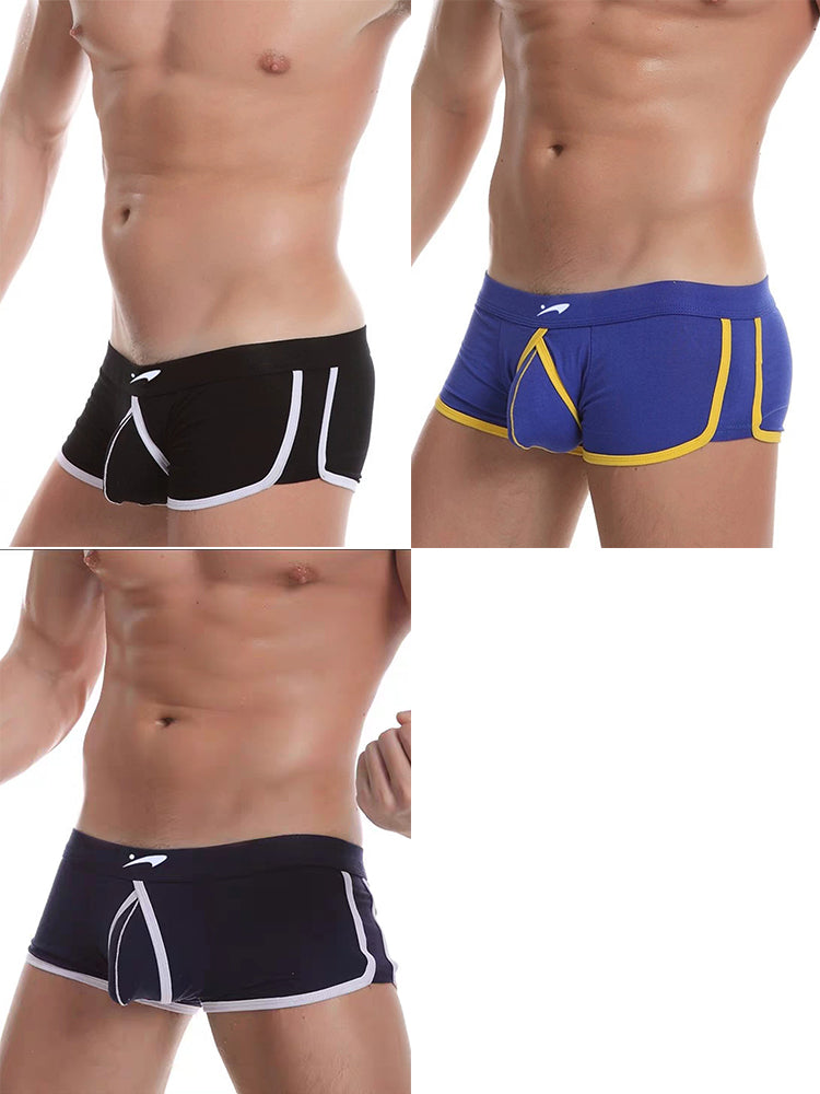 3 Pack Men's Modal U-convex Large Pouch Arrow Pants Breathable Boxer Briefs