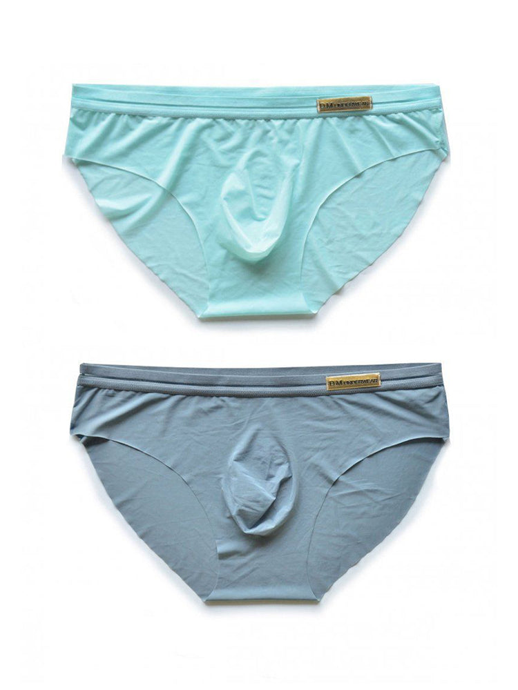 2 Pack Men's Low-Rise Sexy Solid Quick-Dry Briefs