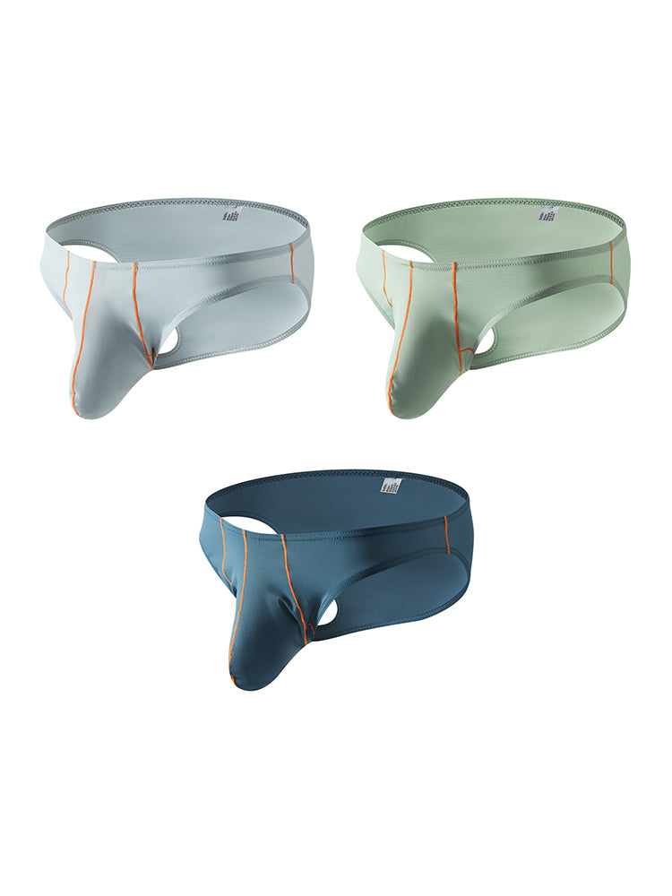3 Pack Men's U-Pouch Ice Silk Briefs
