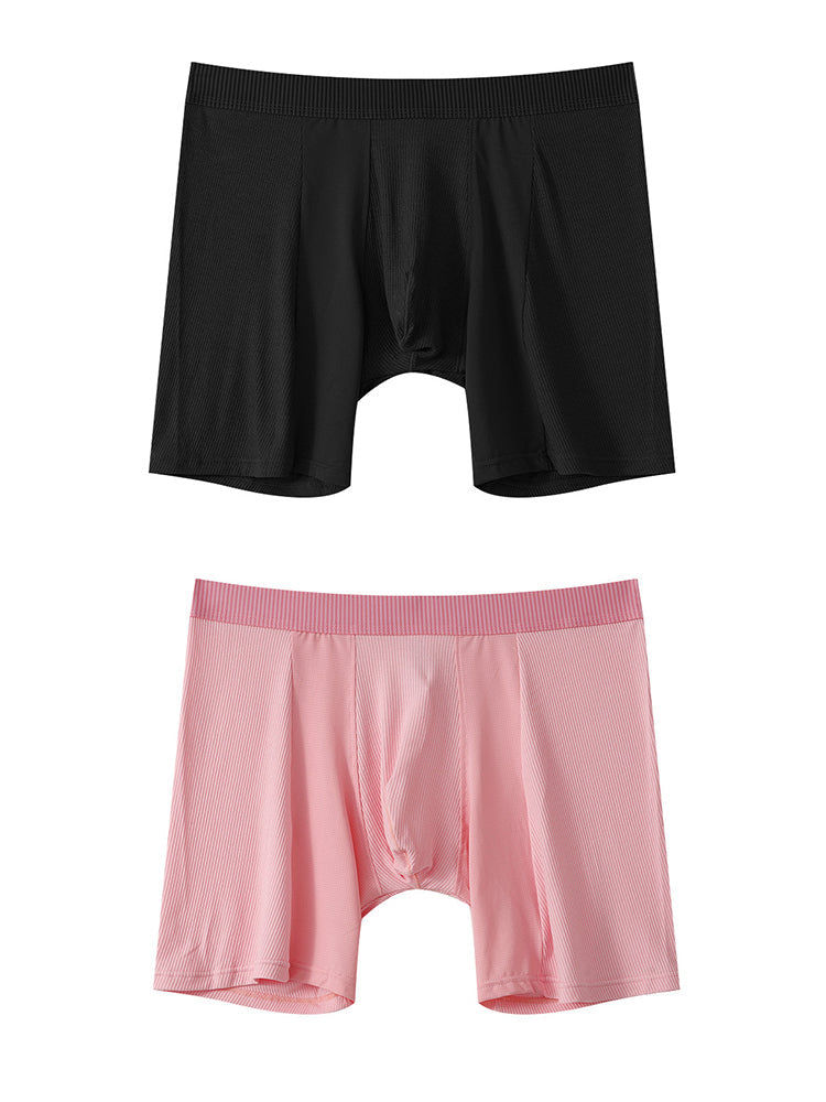 2 Pack Men's Anti-friction Sports Long Nylon Mesh Briefs