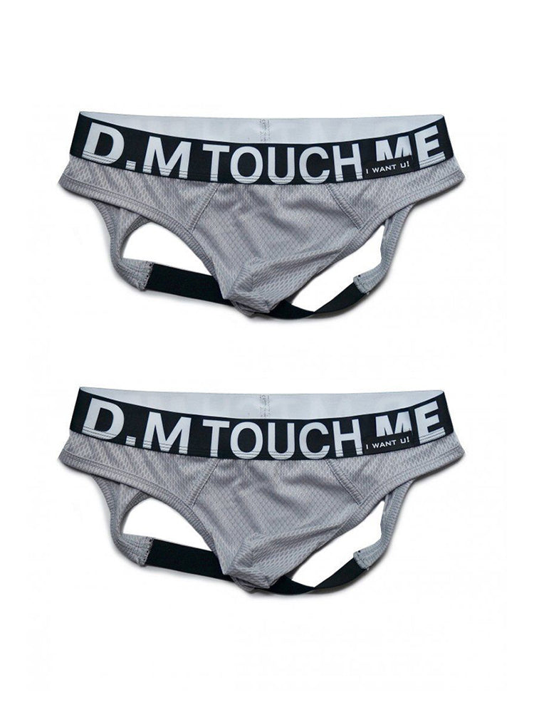 2 Pack Men's Low Waist Mesh Nylon Breathable Jockstrap