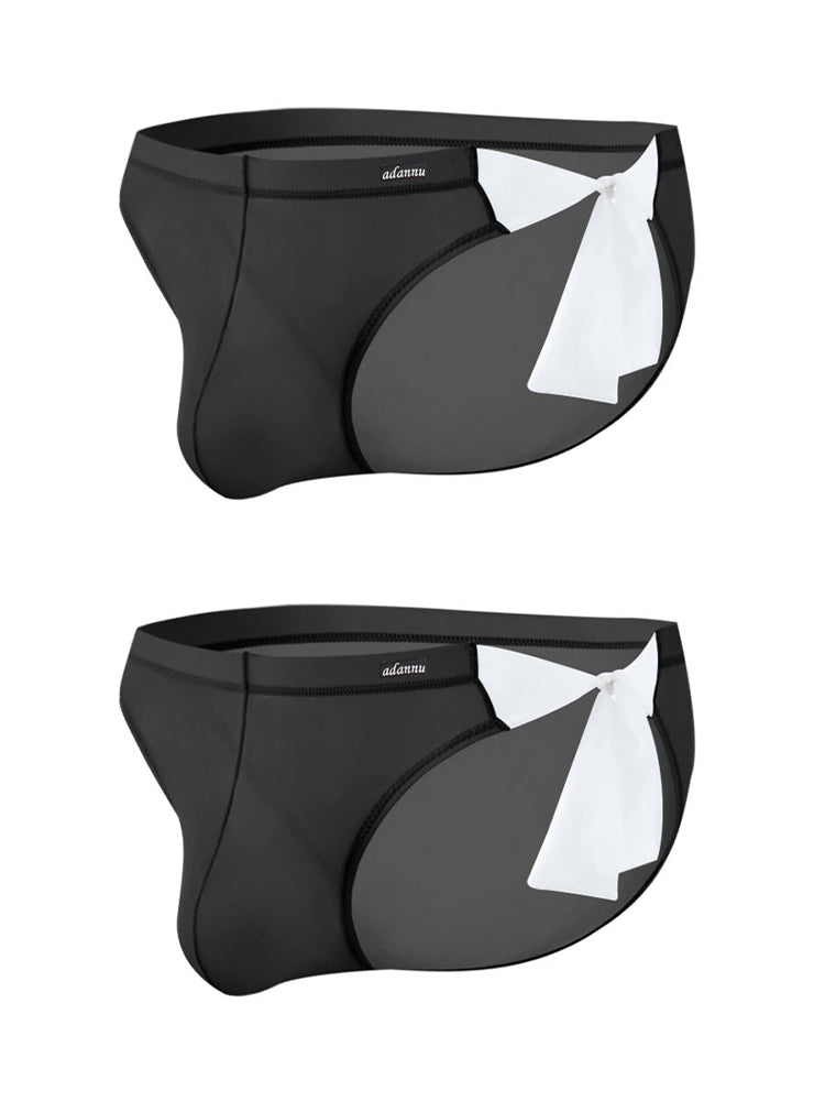 2 Pack Men's Nylon Ultra-Thin Breathable Semi-Transparent Sexy Briefs