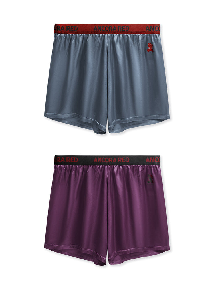 2 Pack Men's Solid Lounge Casual Boxers