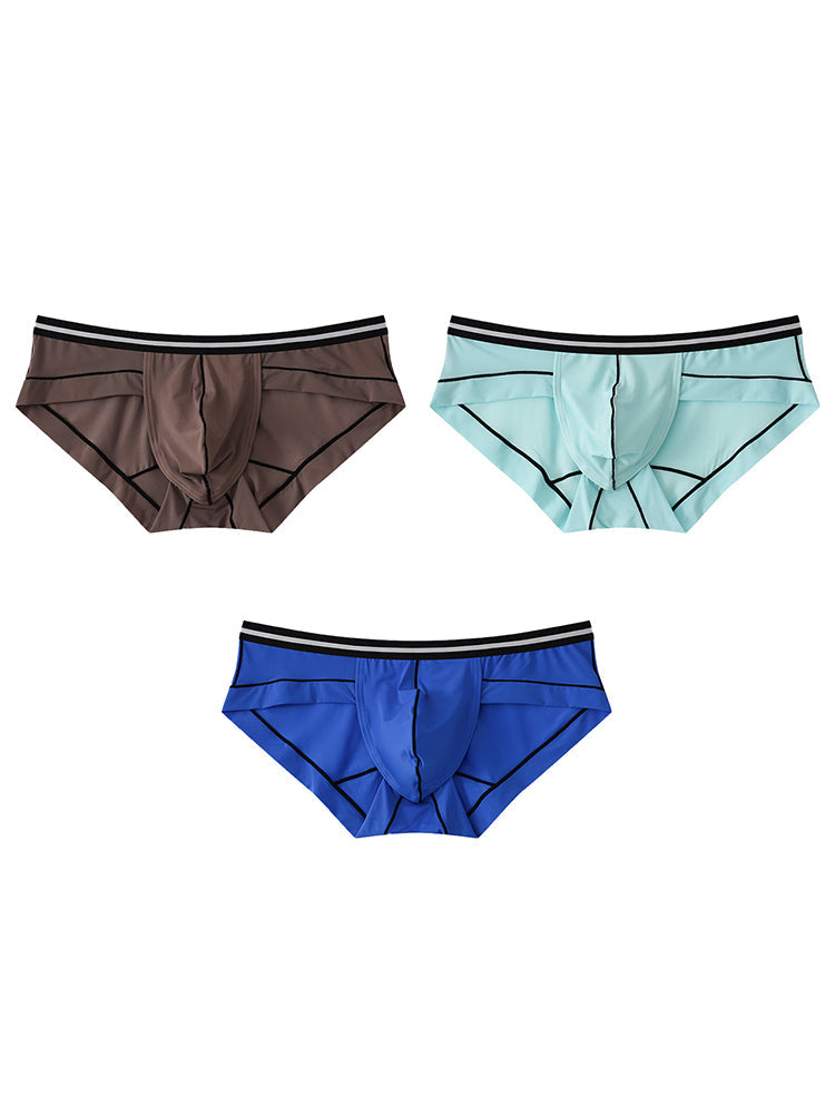 3 Pack Men's Semi-Transparent Comfortable Soft Skin-Friendly Minimalist Briefs
