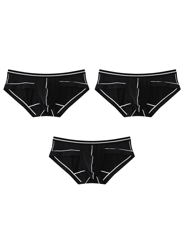 3 Pack Men's Semi-Transparent Comfortable Soft Skin-Friendly Minimalist Briefs