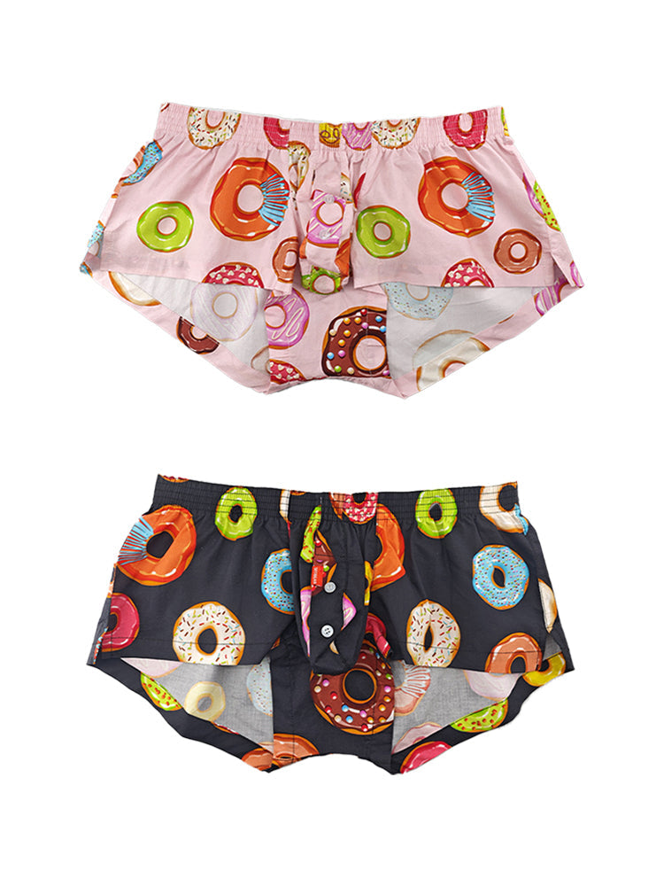 2 Pack Men's Cotton Casual Trunks Underwear