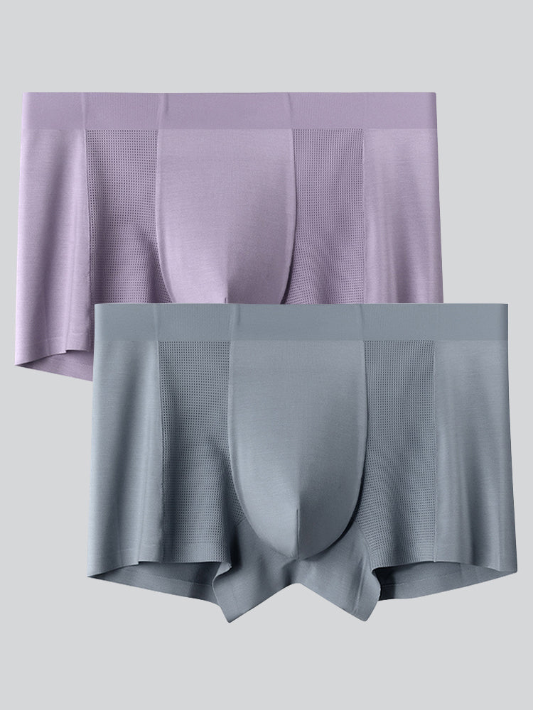2 Pack Men's Breathable Seamless Modal Trunks