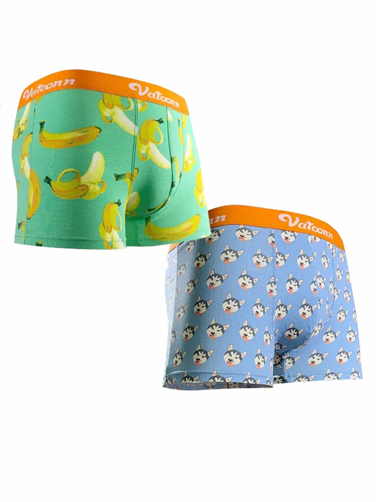 Couple 2 PCS Cotton Cartoon Breathable Underwear