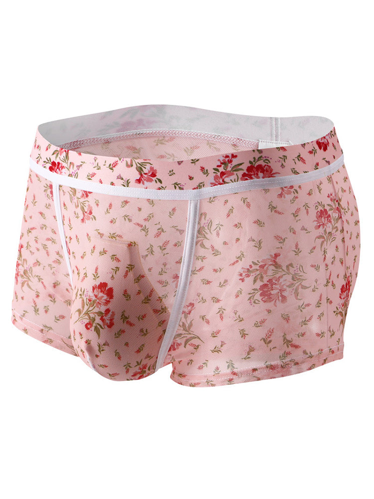 3 Pack Men's Sexy U-Shaped Mesh Breathable Boxer Briefs