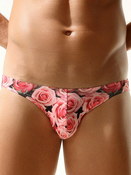 Men's Sexy Rose-Patterned Bikinis