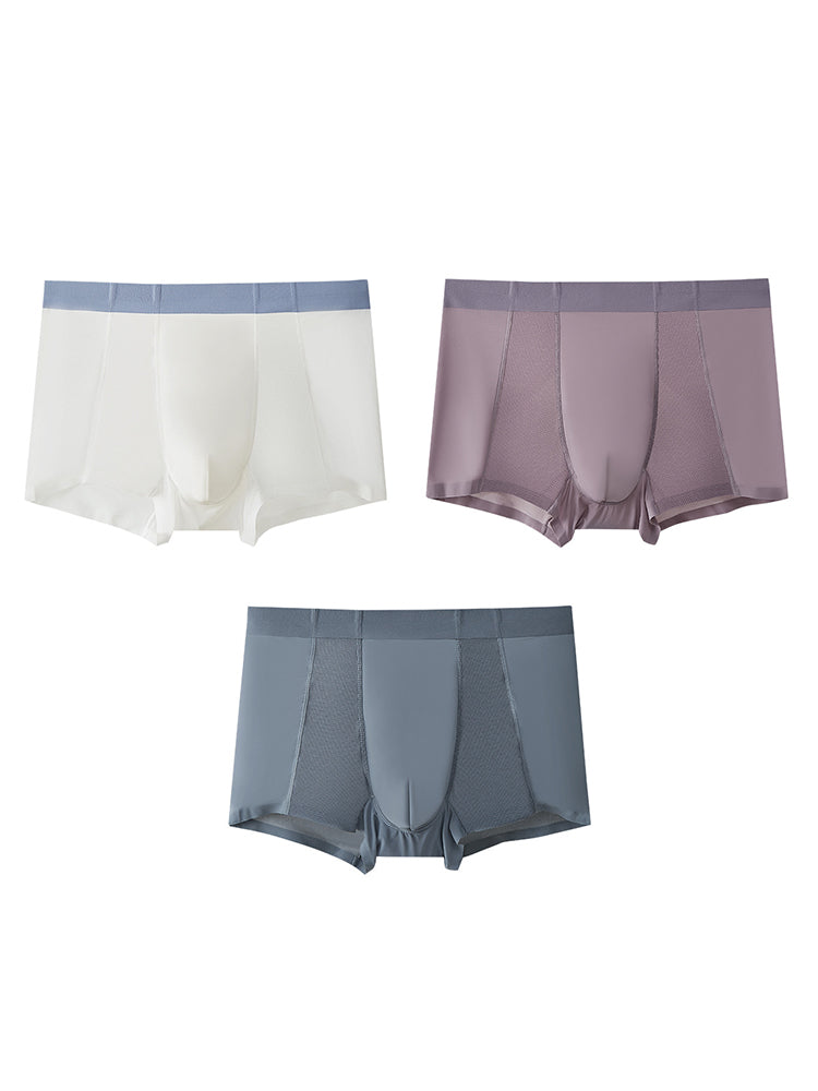 3 Pack Men's Soft Antibacterial Cooling Breathable Air Conditioner Trunks