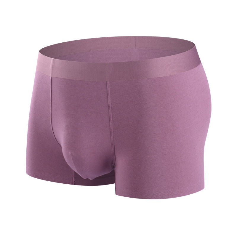 Comfy Plain Modal Boxer Briefs Cozy Underwear for Men