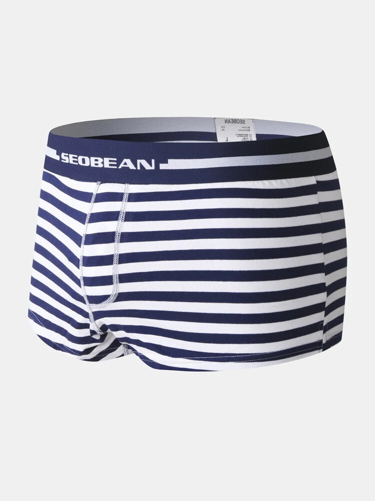 Men's Striped Casual Loungewear Loose Boxer Briefs