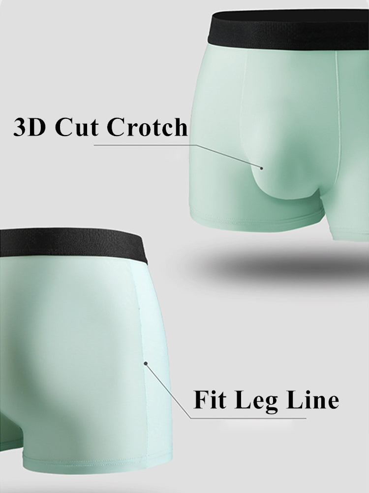 4 Pack Men's Silky Thin Seamless Trunks