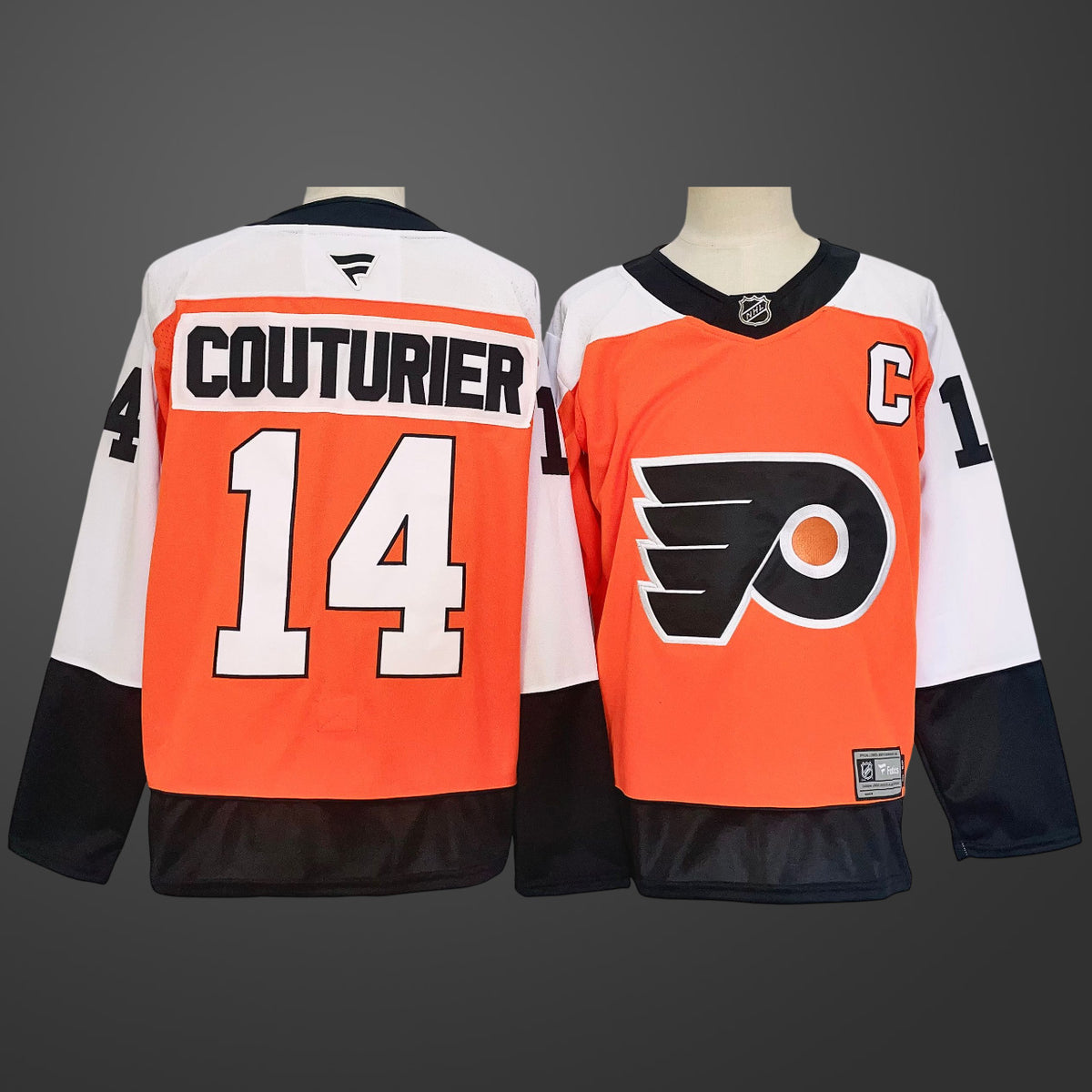 Men’s Philadelphia Flyers #14 Sean Couturier Orange 2024 Stitched Jersey