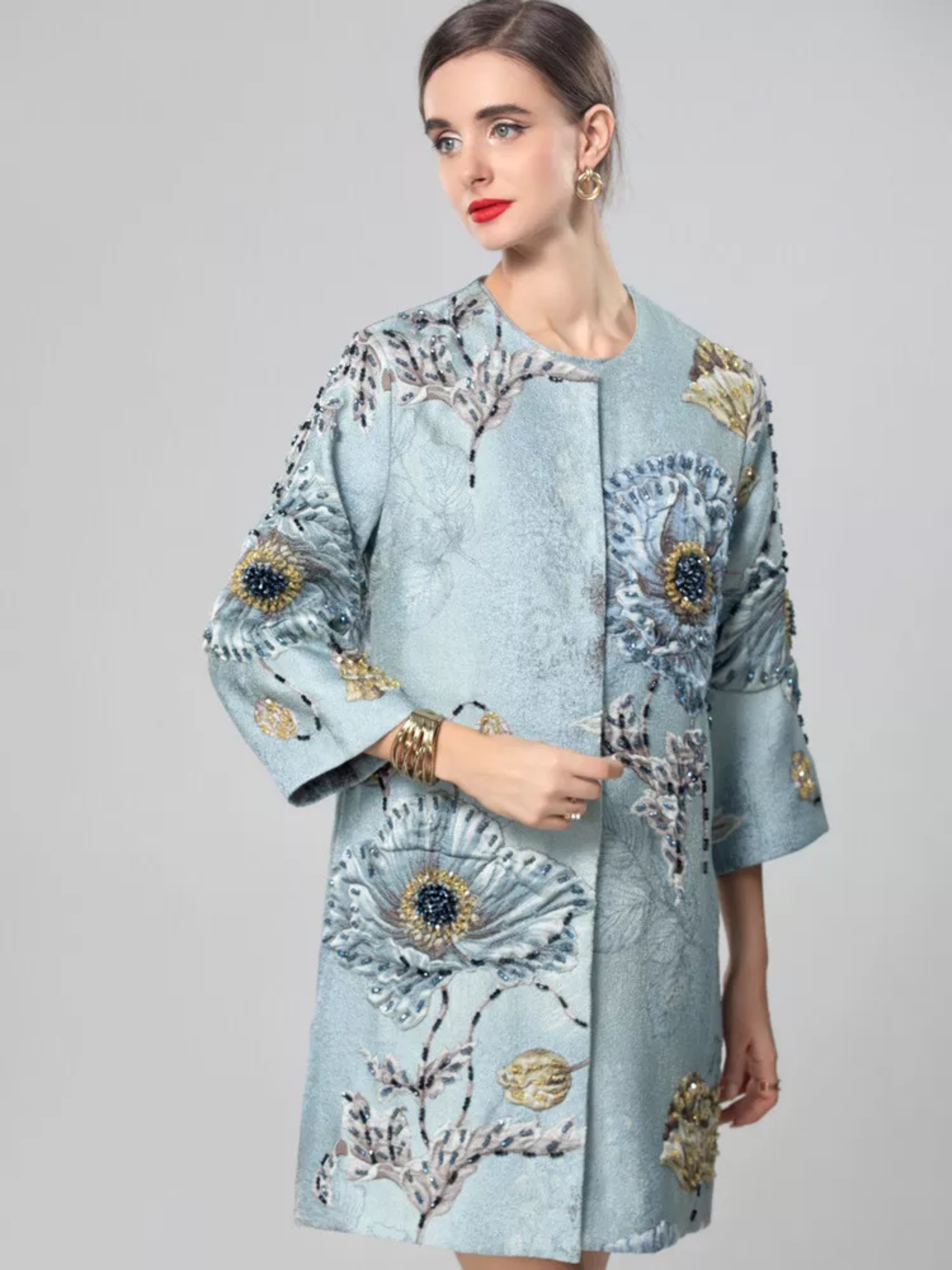 Couture Beaded Floral Coat