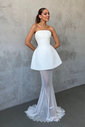 Mélanie White Corset Dress & Mesh Skirt Set