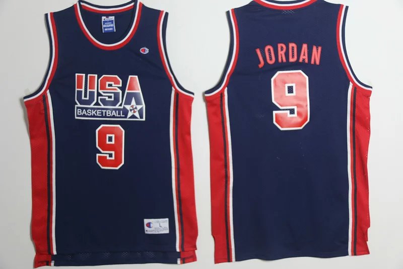 Men’s 1992 Team USA #9 Michael Jordan Navy Throwback Basketball Jerseys