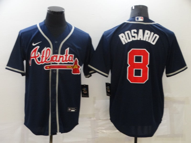 Men’s Atlanta Braves Eddie Rosario #8 Navy Jersey