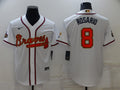 Men’s Atlanta Braves Eddie Rosario #8 White Jersey