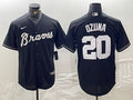 Men’s Atlanta Braves Marcell Ozuna #20 Black Limited Jersey