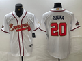 Men’s Atlanta Braves Marcell Ozuna #20 White Limited Jersey