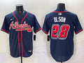 Men’s Atlanta Braves Matt Olson #28 Navy 2025 MLB Speedway Classic Alternate Limited Jersey