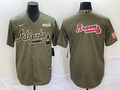 Men’s Atlanta Braves Olive Salute To Service Limited Jersey