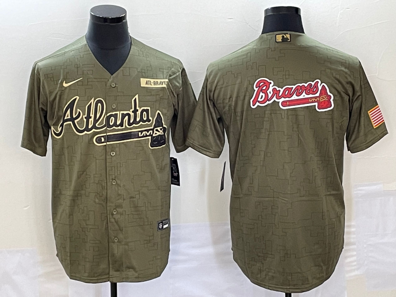 Men’s Atlanta Braves Olive Salute To Service Limited Jersey