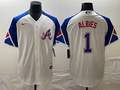 Men’s Atlanta Braves Ozzie Albies Nike White 2023 City Connect Jersey