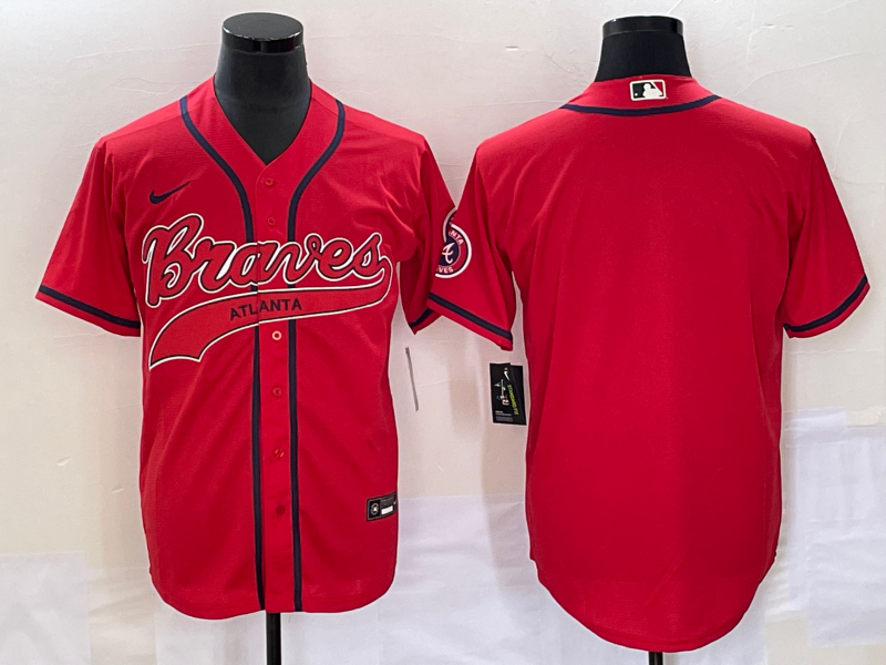 Men’s Atlanta Braves Red Blank Jersey Joint Edition