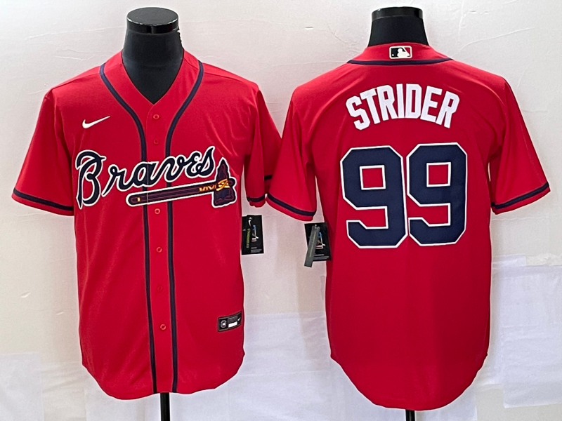 Men’s Atlanta Braves Spencer Strider #99 Red Jersey