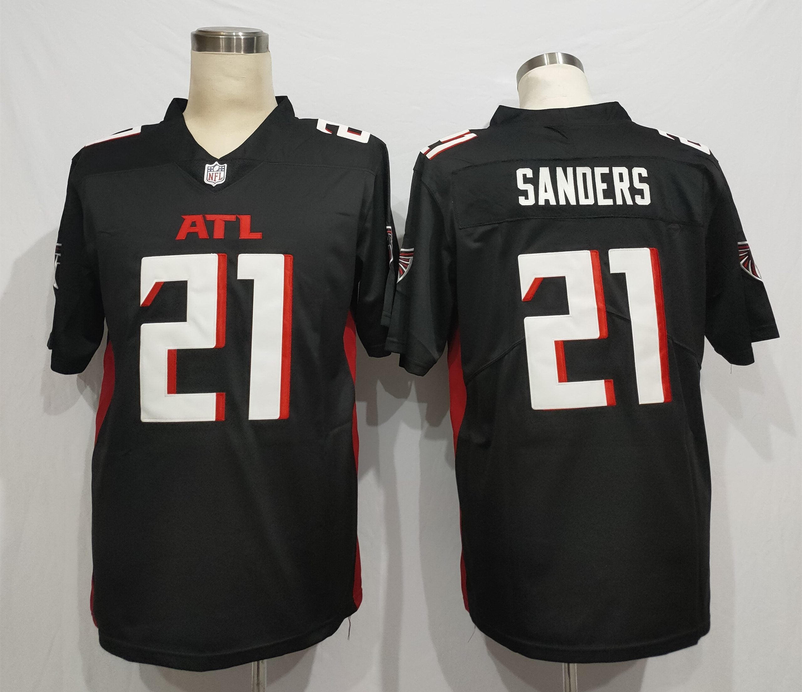 Men’s Atlanta Falcons Deion Sanders #21 Black Jersey
