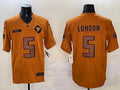 Men’s Atlanta Falcons Drake London #5 Brown 2023 Salute To Service Limited Jersey