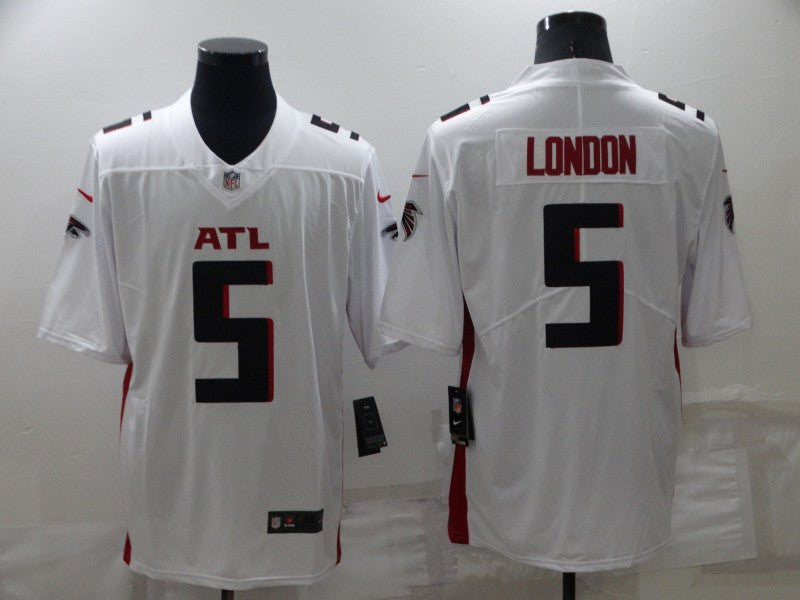 Men’s Atlanta Falcons Drake London #5 White Jersey