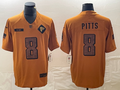 Men’s Atlanta Falcons Kyle Pitts #8 Brown 2023 Salute To Service Limited Jersey