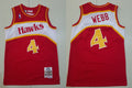 Men’s Atlanta Hawks #4 Spud Webb Red Throwback Swingman Jersey