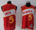 Men’s Atlanta Hawks #5 Josh SmithRed Throwback Swingman Jersey
