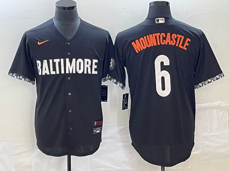 Men’s Baltimore Orioles Ryan Mountcastle #6 Black 2023 City Connect Jersey