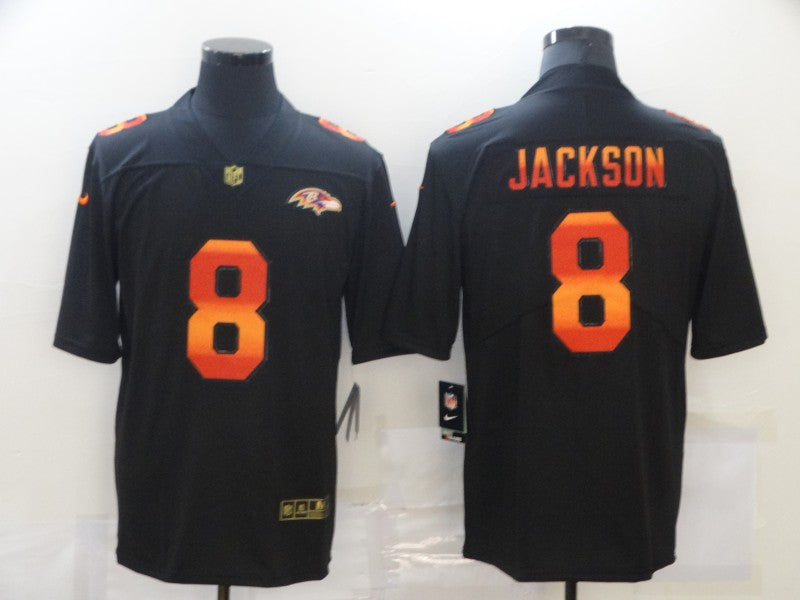 Men’s Baltimore Ravens #8 Lamar Jackson Black Authentic Jersey