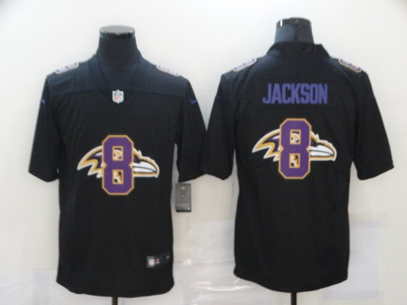 Men’s Baltimore Ravens #8 Lamar Jackson Black Authentic Jersey